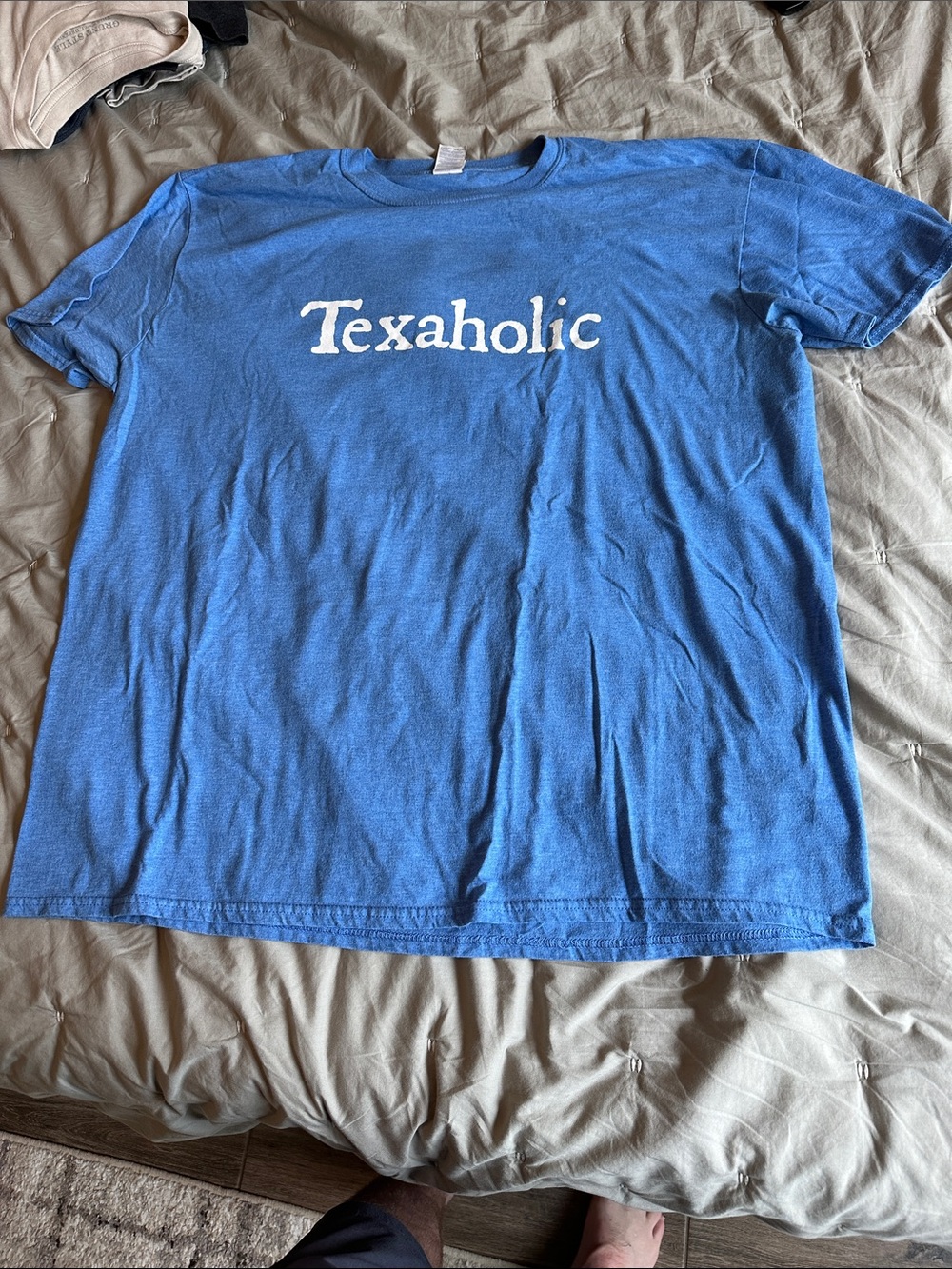Texaholic Blue Graphic Cotton T‑Shirt for Men 2XL